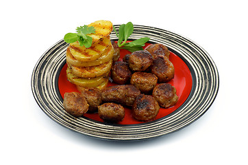 Image showing Roasted Meatballs and Potato