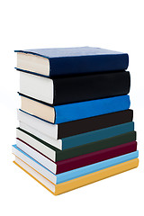 Image showing Stack of books isolated over white background