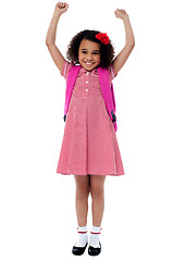 Image showing Enthusiastic elementary school girl