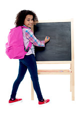 Image showing Back to school - little schoolgirl