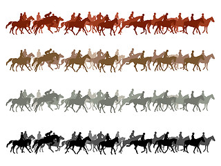 Image showing Big group of horses