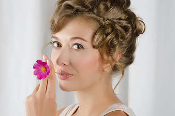 Image showing beauty woman closeup portrait