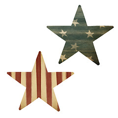 Image showing Two stars, American flag themed. Holiday design elements, isolat