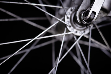 Image showing Front wheel of a bicycle 