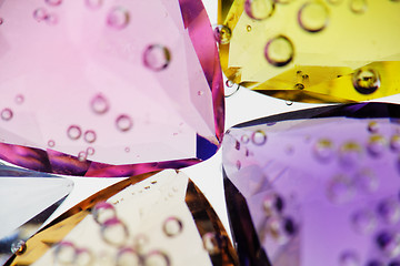 Image showing Jewerly gemstones with water bubbles. Macro shot