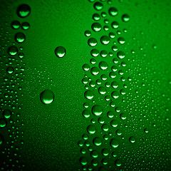 Image showing water bubbles on green