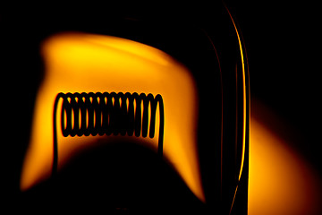 Image showing Glower of halogen lightbulb. With stylish effect of optical aber