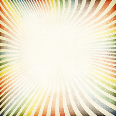 Image showing Sunburst retro image old paper textured.