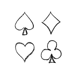 Image showing The four suits symbols.