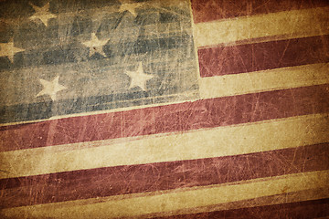 Image showing Vintage american flag grunge background