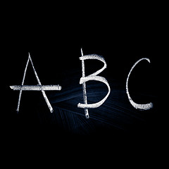 Image showing Symbol of alphabet. Drawn on blackboard, isolated