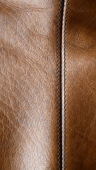 Image showing Seam on the brown leather