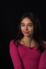 Image showing teen posing over black backdrop