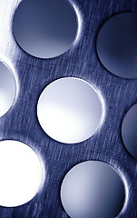 Image showing Blue Steel. Metal Lattice background.