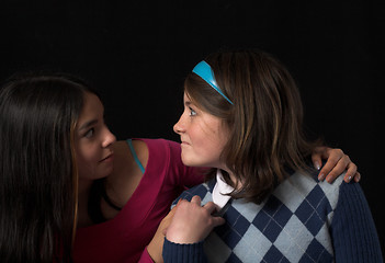 Image showing teen posing over black backdrop