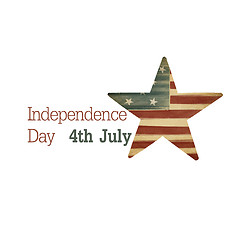 Image showing Independence day. Composition from text and star symbol. Raster 