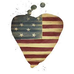 Image showing American flag yeart shaped. Vintage styled