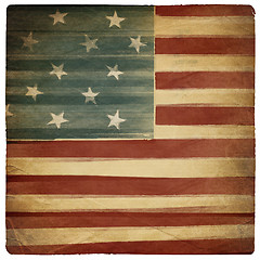 Image showing Vintage square shaped old american patriotic background. Isolate