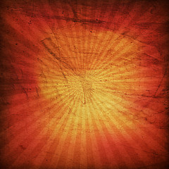 Image showing Grunge red sunburst background.