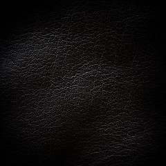 Image showing Black leather background