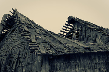 Image showing Roof farmhouse, toned closeup shot