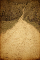 Image showing Grunge photography of rural road