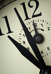 Image showing Clock face closeup at alarm time (Twelve o`clock)