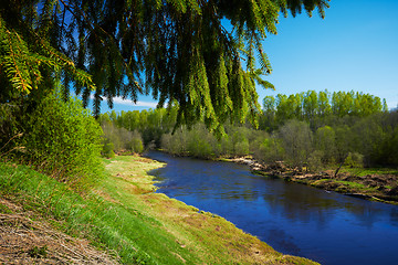 Image showing Blue river, at spring time.