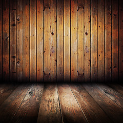 Image showing Vintage yellow wooden planks interior 