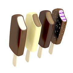 Image showing Four different ice creams