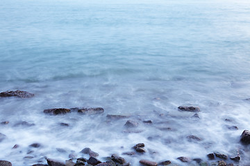 Image showing Long exposure of beach at evening