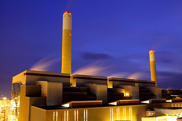 Image showing Power Plant at night