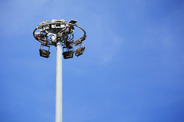 Image showing Flood light with blue sky