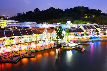 Image showing Singapore city skyline at night