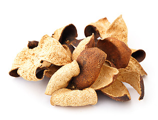 Image showing Dried tangerine peel isolated on white background