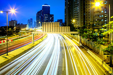 Image showing traffic in city at night