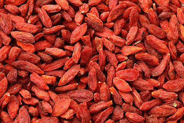 Image showing Dried wolfberry fruit background 