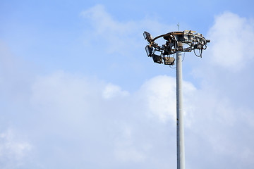 Image showing Flood light with blue sky