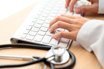 Image showing Doctor type keyboard with stethoscope