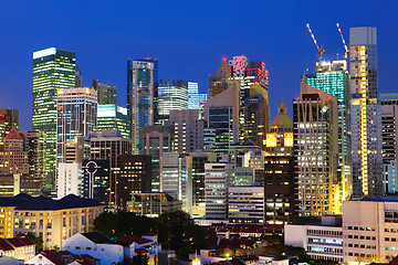 Image showing Singapore city at night 