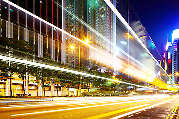 Image showing Night traffic in city