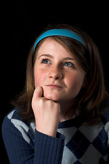 Image showing teen posing over black backdrop