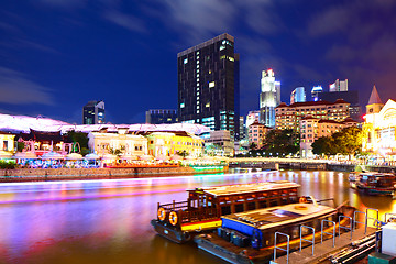 Image showing Singapore city skyline at night