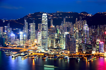 Image showing Hong Kong city at evening