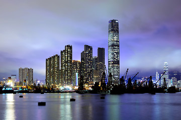 Image showing Kowloon at night in Hong Kong