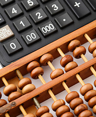 Image showing Calculator and abacus