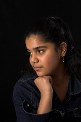 Image showing teen posing over black backdrop