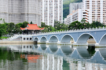 Image showing Sha Tin district in Hong Kong