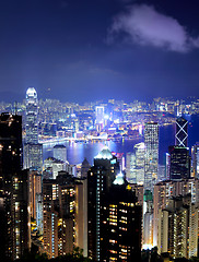 Image showing Night view in Hong Kong city