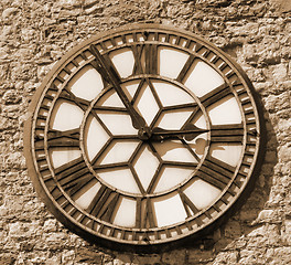 Image showing sepia clock face